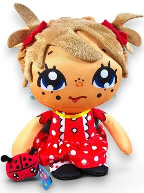 Jay at Play Flipkins Riley Plush Doll with Pocket Cuties Ladybug Kawaii 11.5"